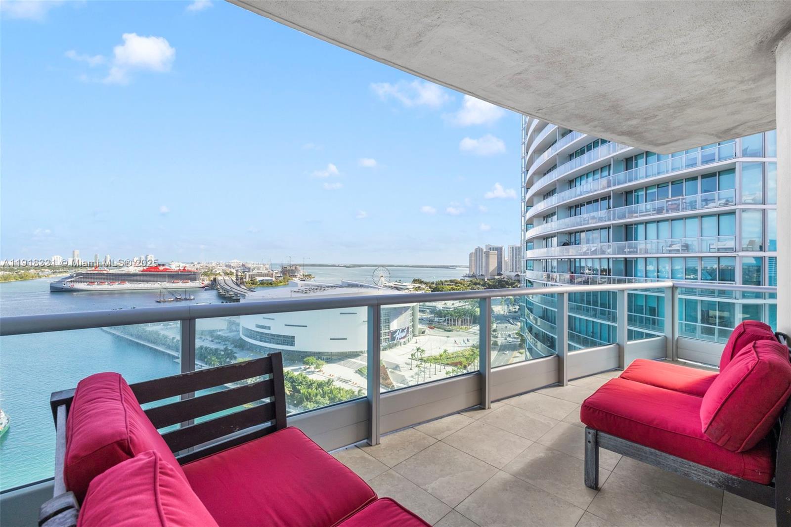 900 Biscayne Boulevard, Unit 2401 Miami, FL 33132 - Photo 22 of 33 a view of a balcony with chairs