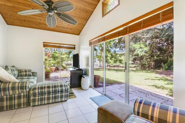 a living room with furniture