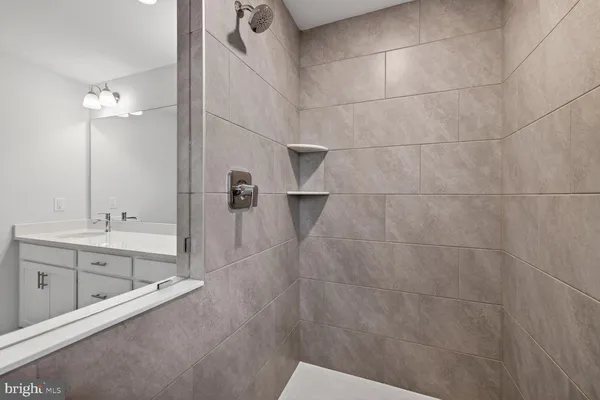 a view of a room with racks on the wall