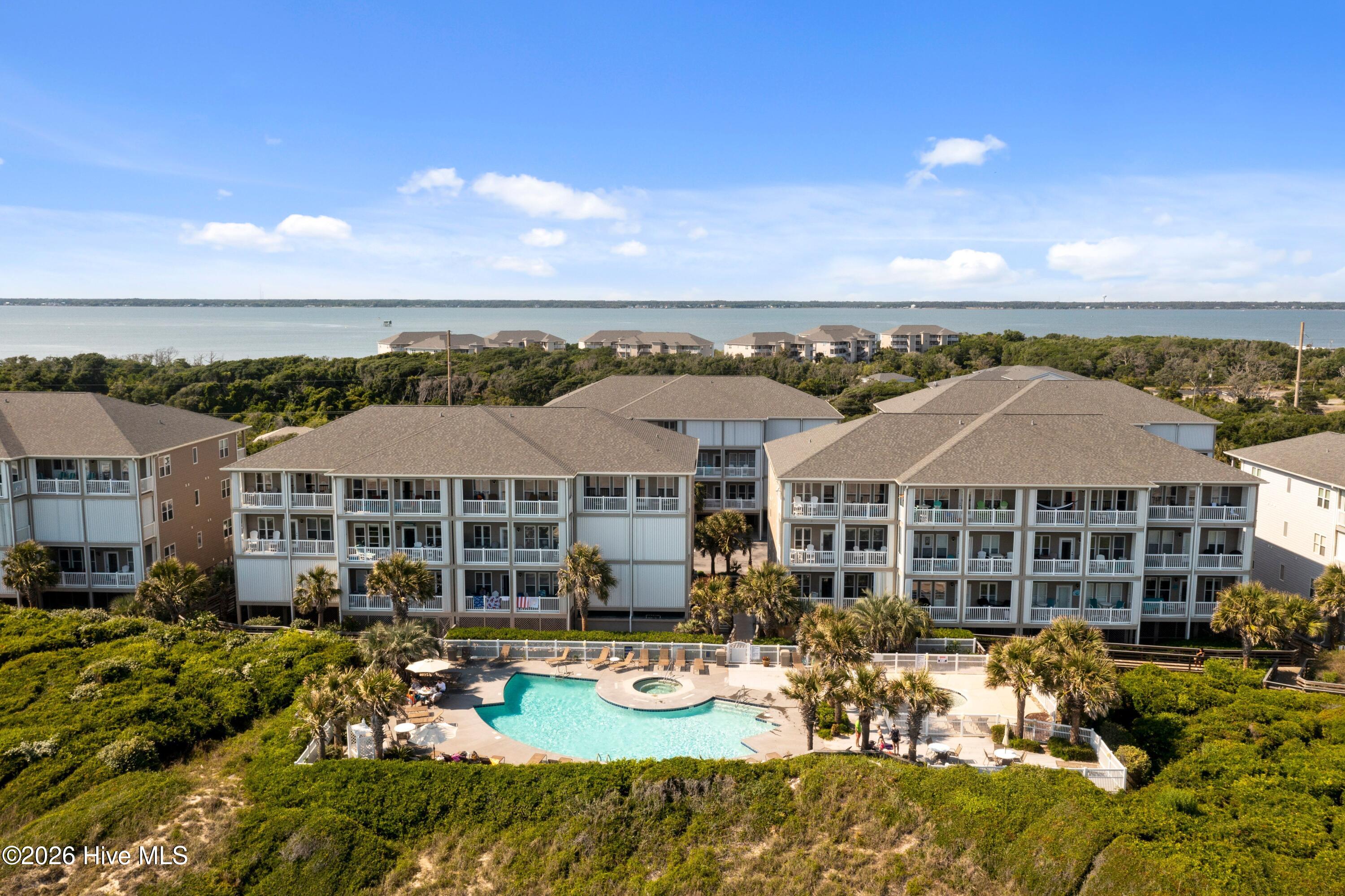 1700 Salter Path Road, Unit R102 Indian Beach, NC 28512 - Photo 51 of 62 OC Aerial Oceanside Pool