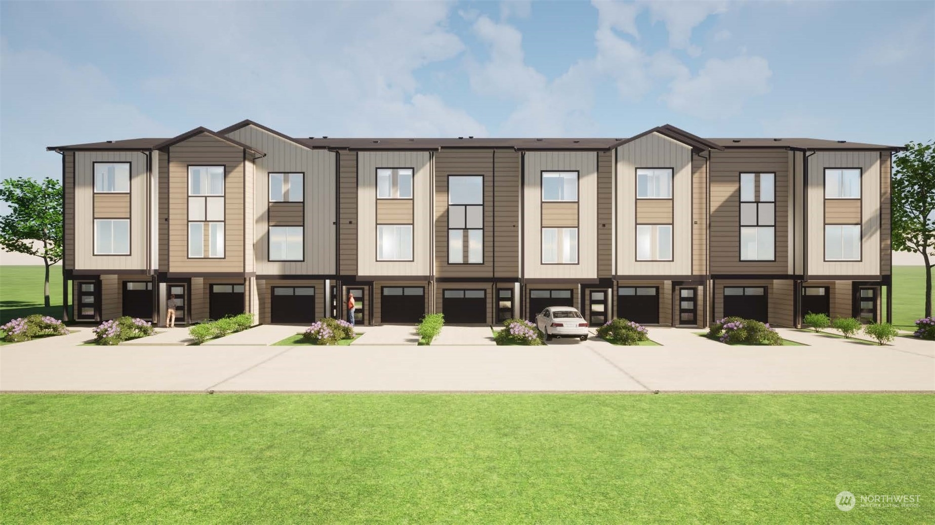 a view of a building with a yard