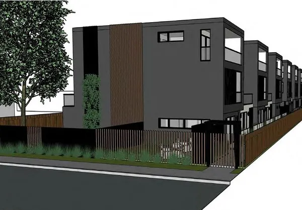 a view of a car park in front of house