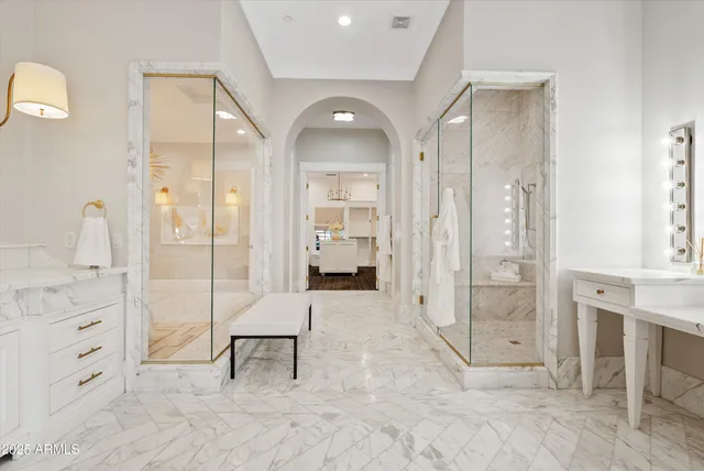 swimming pool view with a sitting space