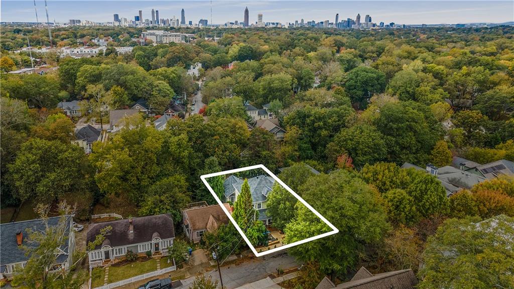 280 Sutherland Place Northeast Atlanta, GA 30307 - Photo 62 of 66 an aerial view of house with a yard