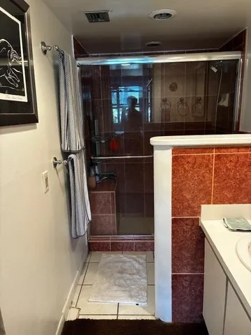 a bathroom with a shower