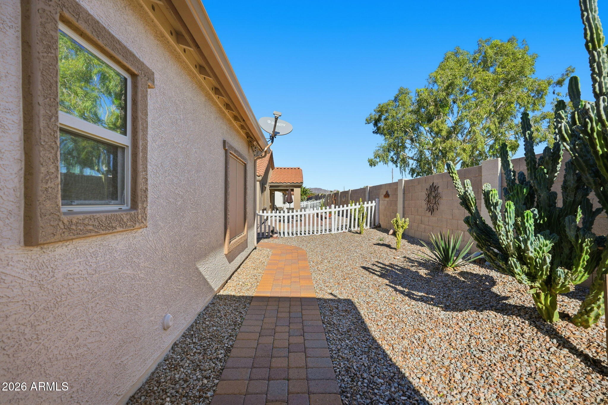 2101 South Meridian Road, Unit 164 Apache Junction, AZ 85120 - Photo 19 of 29 a view of a backyard with plants and trees