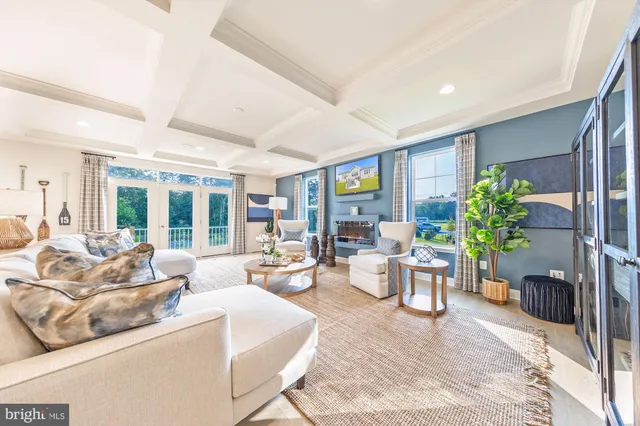 a living room with furniture and potted plant