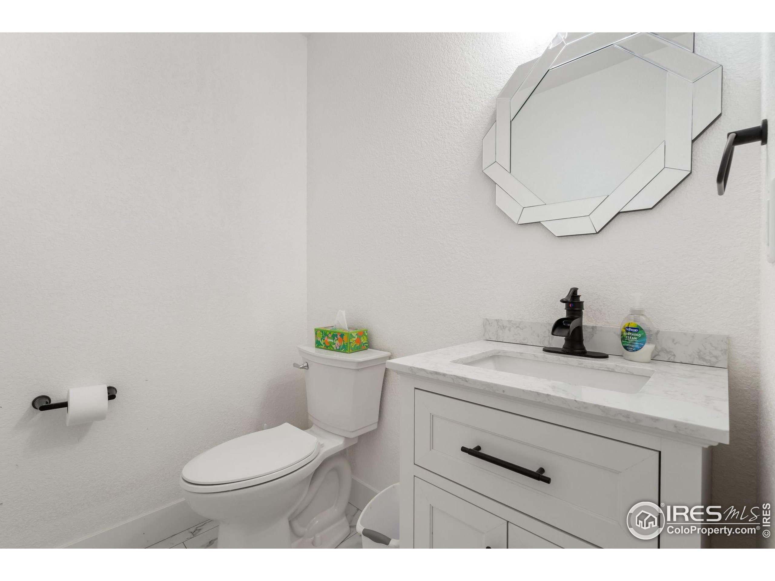 141 Tami Road Red Feather Lakes, CO 80545 - Photo 12 of 49 a bathroom with a sink a toilet and mirror