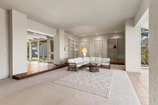 a living room with furniture