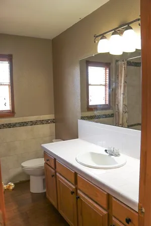 a bathroom with a sink and a toilet