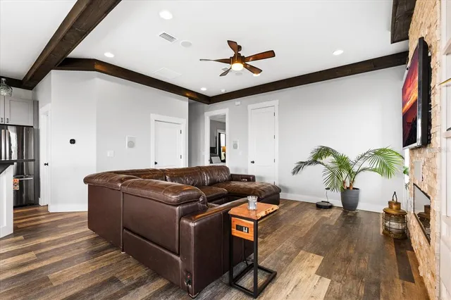 a backyard of a house with lots of green space