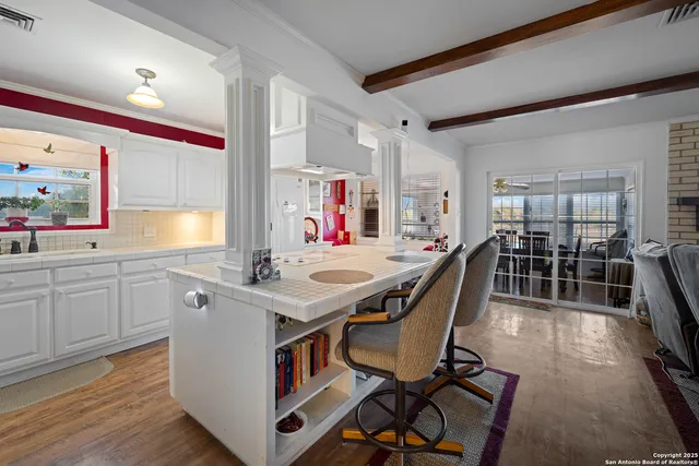 an aerial view of multiple house