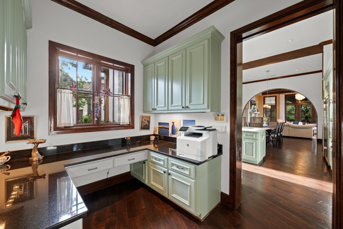 12724 Little Blue Austin, TX 78738 - Photo 36 of 40 a kitchen with a stove a sink and a refrigerator