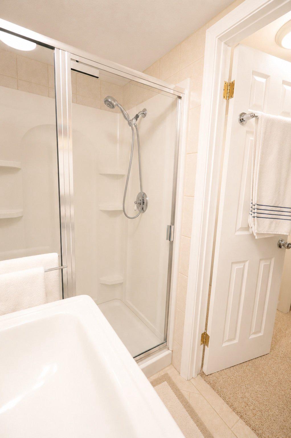 15 East Walnut Street Alexandria, VA 22301 - Photo 43 of 77 Walk-in Shower with shelving
