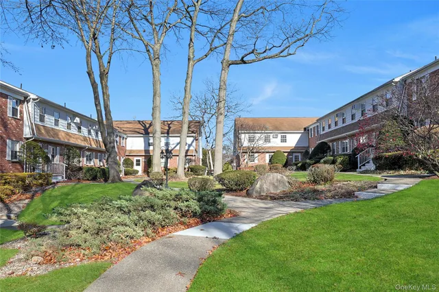 a view of a big yard next to a building