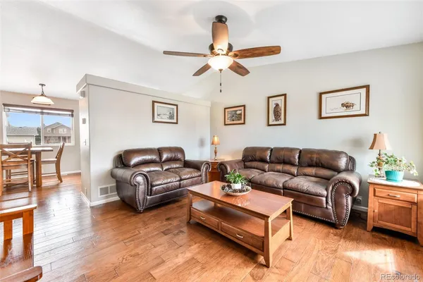 a living room with furniture