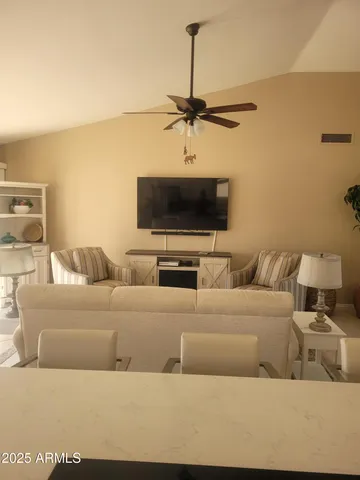 a view of a hallway to a house