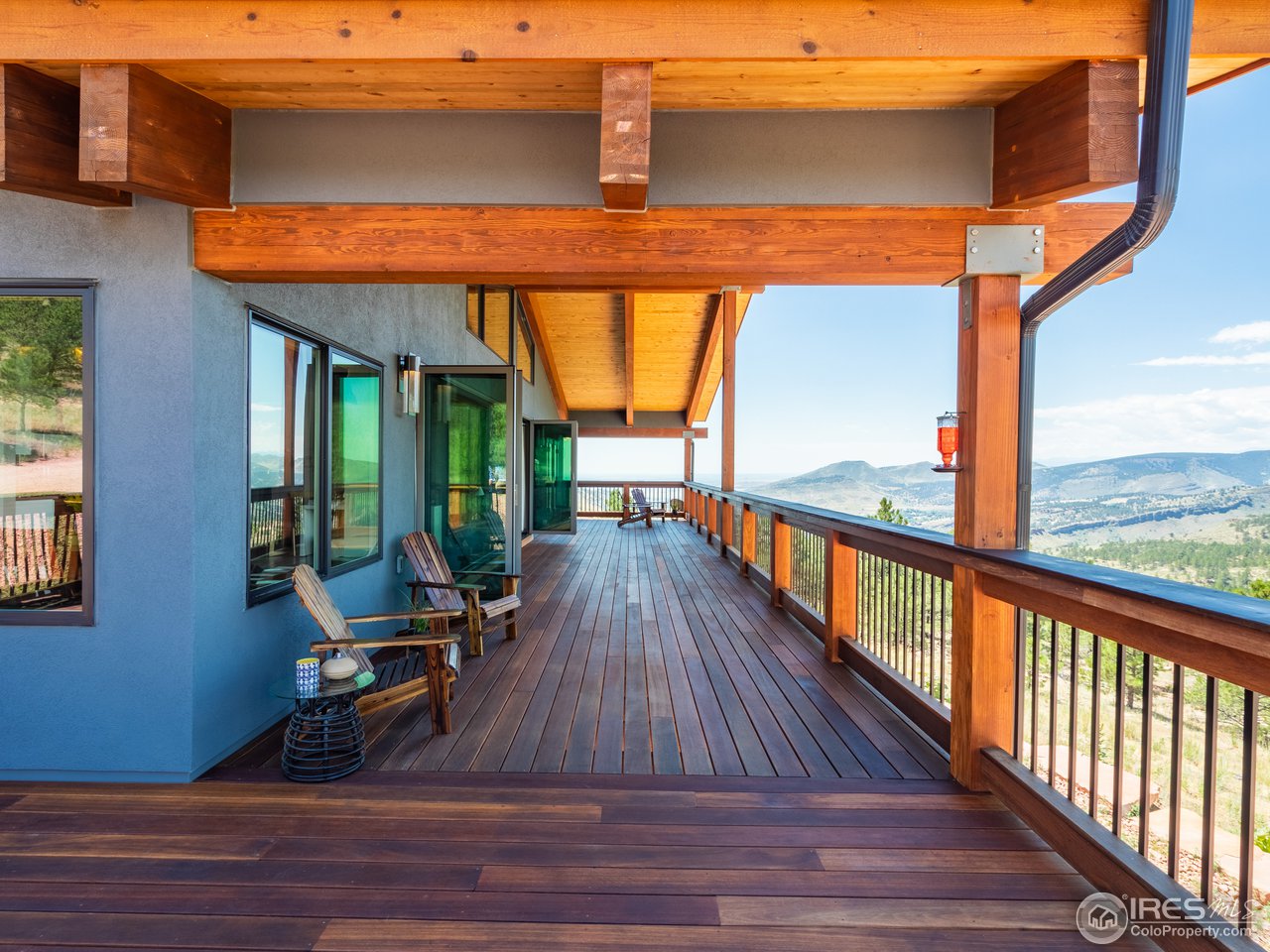 1136 Steamboat Valley Road Lyons, CO 80540 - Photo 21 of 40 Massive Suspended Brazilian Mahogany Deck