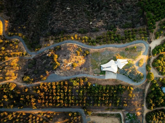 a view of swimming pool from a balcony