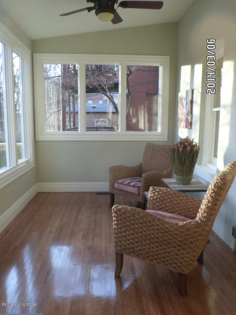 1238 Cherokee Road Louisville, KY 40204 - Photo 20 of 57 Now this is going to be the most popular room in the house! Wonderful 4-Season Sunroom with tempered glass windows and matched hardwood floors will call you every day of the year! Sit down with a sweet tea & a good book!