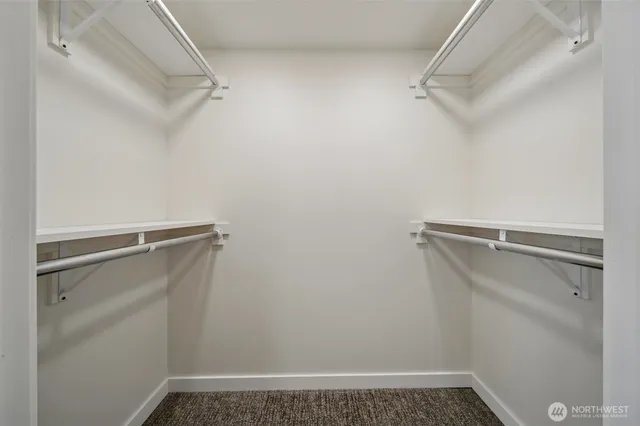 a view of a room with racks on the wall