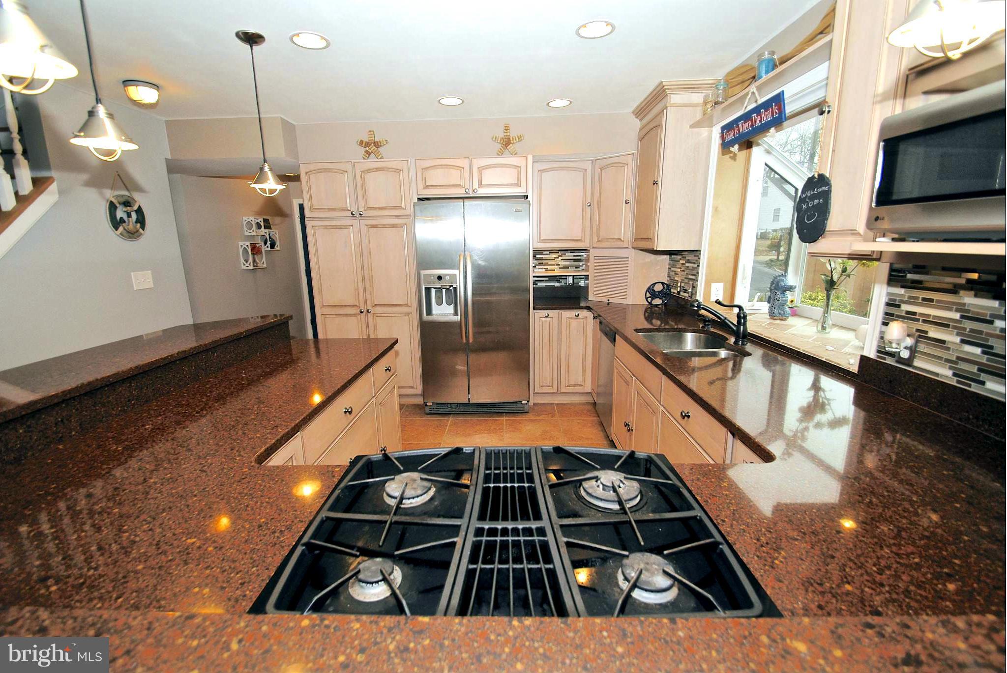 8366 Country Life Road Pasadena, MD 21122 - Photo 15 of 30 Tiered Granite Counters / Modern Gas Cooktop