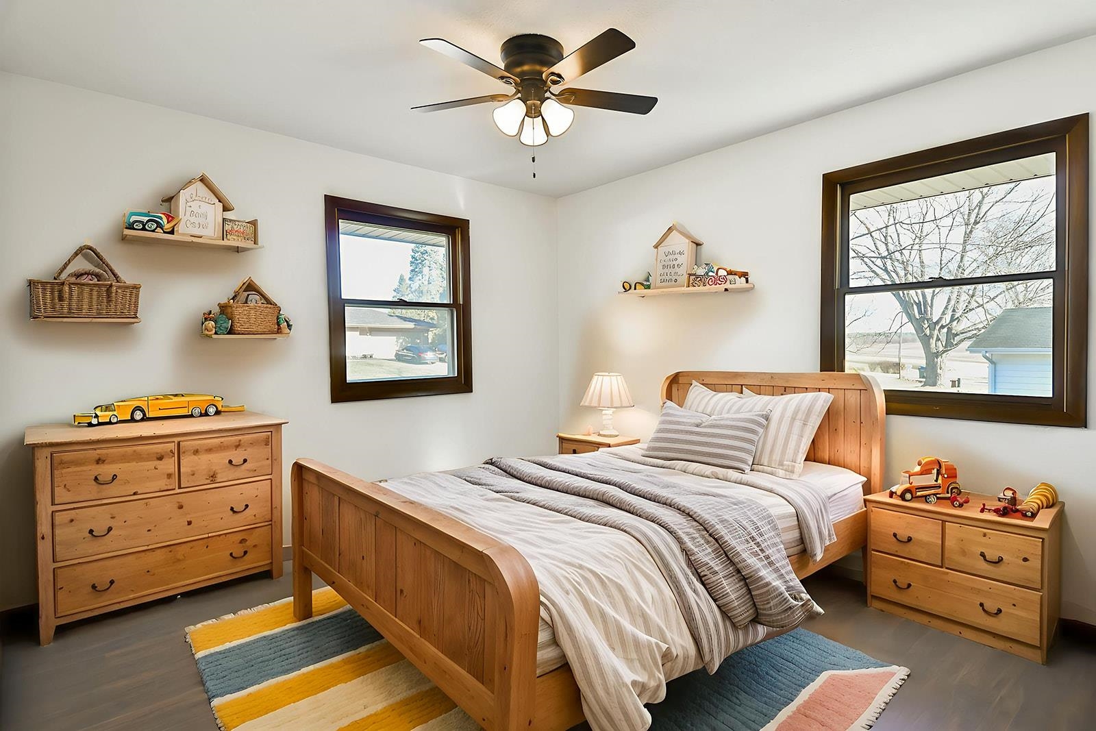 8567 Valley View Drive Stillman Valley, IL 61084 - Photo 13 of 36 a bedroom with a bed and a chandelier