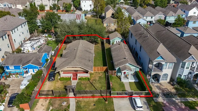 an aerial view of multiple house