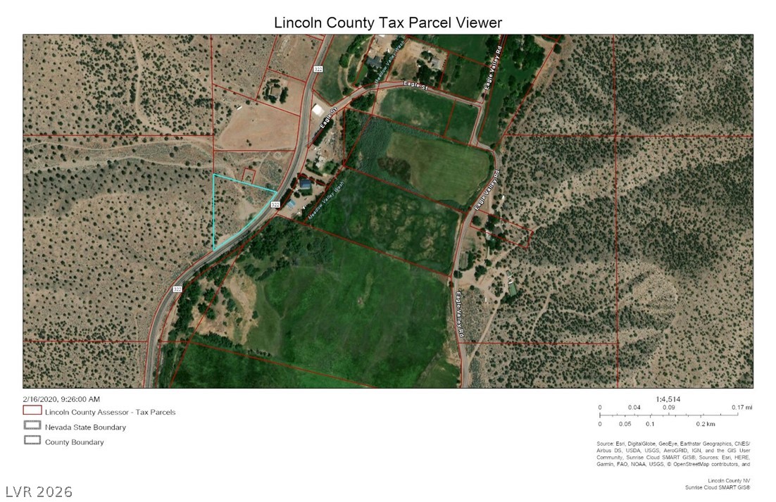 322 (2.46 Ac) Pioche, NV 89043 - Photo 7 of 7 Aerial map of property and surrounding area with property parcel outlined