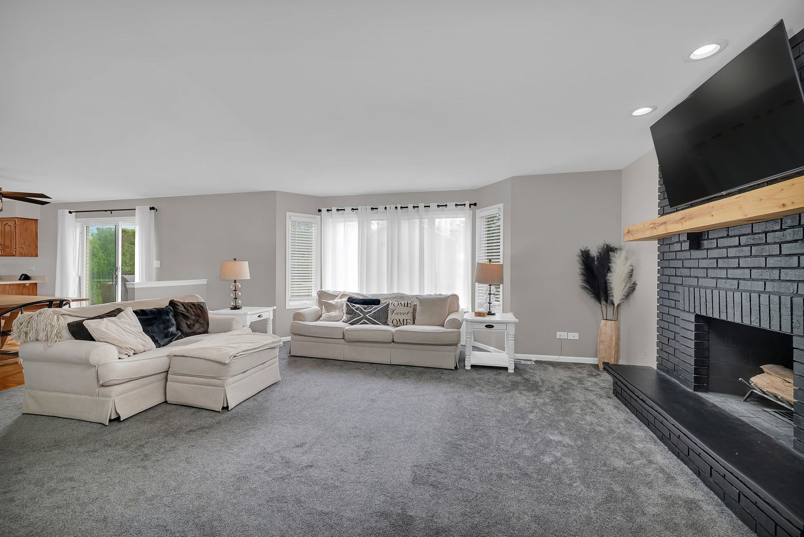 6 West Wend Street Lemont, IL 60439 - Photo 7 of 31 a living room with furniture a fireplace and a flat screen tv