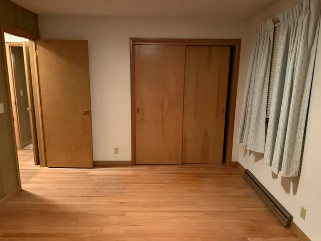 a view of wooden door