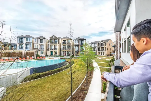 a outdoor space with lots of white furniture