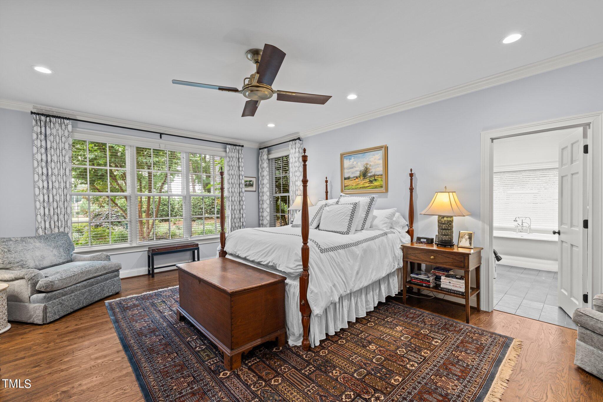 3125 Cornwall Road Durham, NC 27707 - Photo 51 of 99 a bedroom with a bed and wooden floor