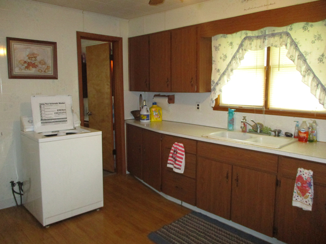 527 East Dakota Street Spring Valley, IL 61362 - Photo 4 of 12 a utility room with a window wooden cabinet and washer