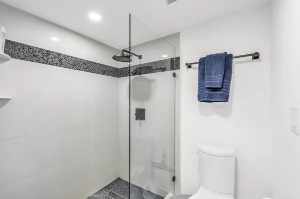 a bathroom with a shower