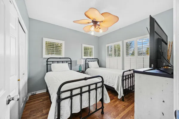 an aerial view of a city with ocean view