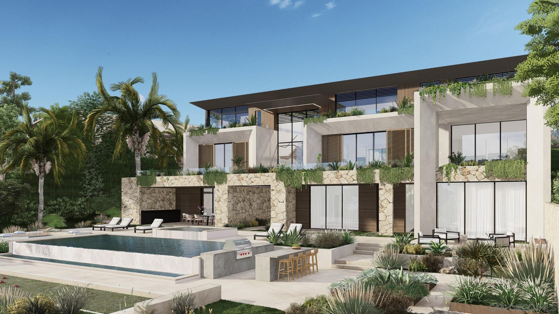 7148 Romero Loop La Jolla, CA 92037 - Photo 8 of 18 a view of a house with backyard and swimming pool