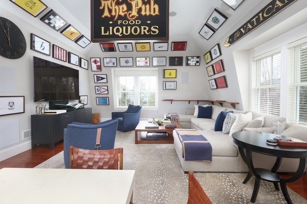 2 Merrill Street Hingham, MA 02043 - Photo 25 of 34 a living room with furniture and a flat screen tv