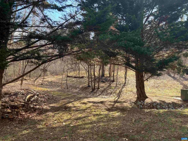 a backyard of a house with lots of green space