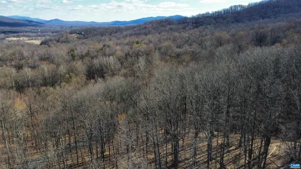a view of a mountain range with trees in the background