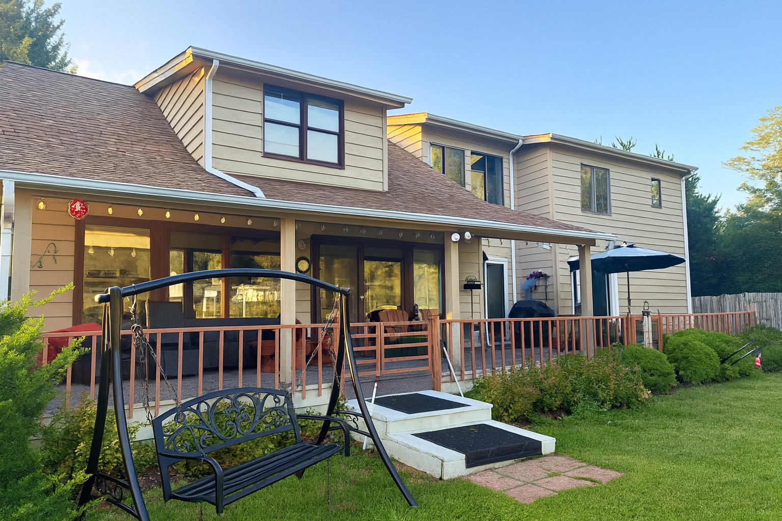 front view of a house with a yard