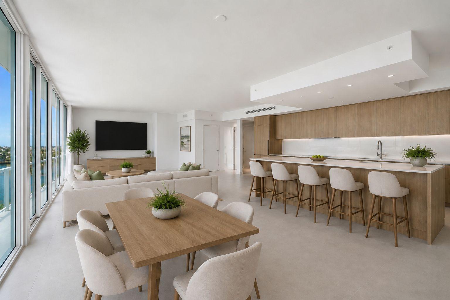 407 North Riverside Drive, Unit 602 Pompano Beach, FL 33062 - Photo 11 of 83 a view of a dining room with furniture