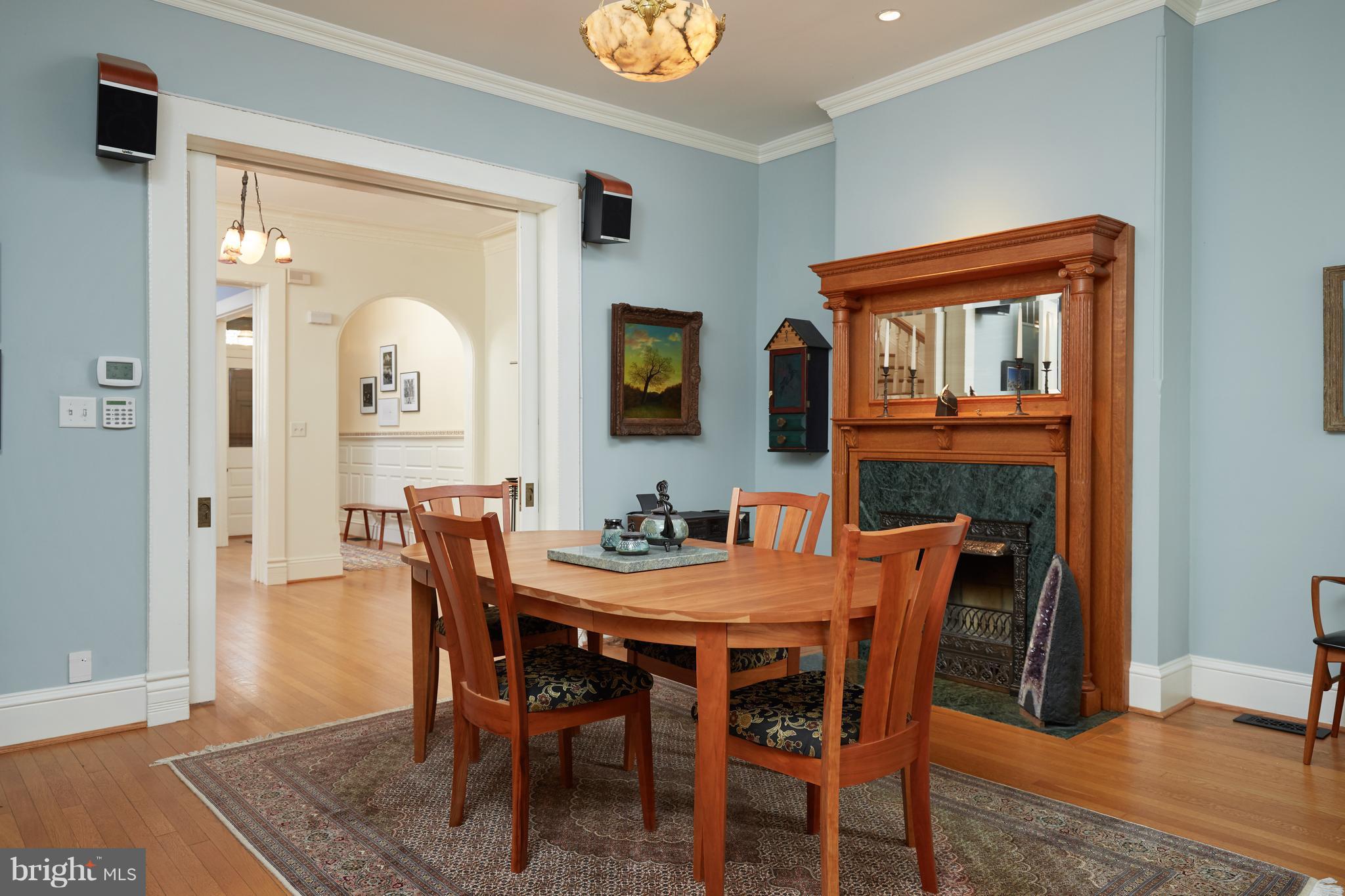 1622 S Street Northwest Washington, DC 20009 - Photo 12 of 23 Dining Room with Wood Burning Fireplace
