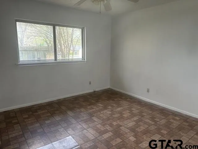 an empty room with a window