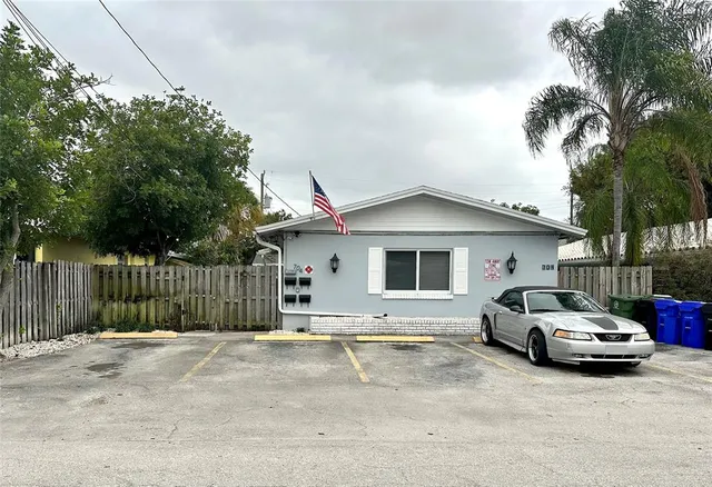 a house view with a garden space