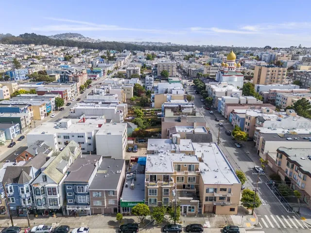 an aerial view of a city