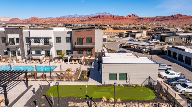 2761 West Lava Hls Road Santa Clara, UT 84765 - Photo 42 of 53 Aerial view of residential area featuring a mountainous background