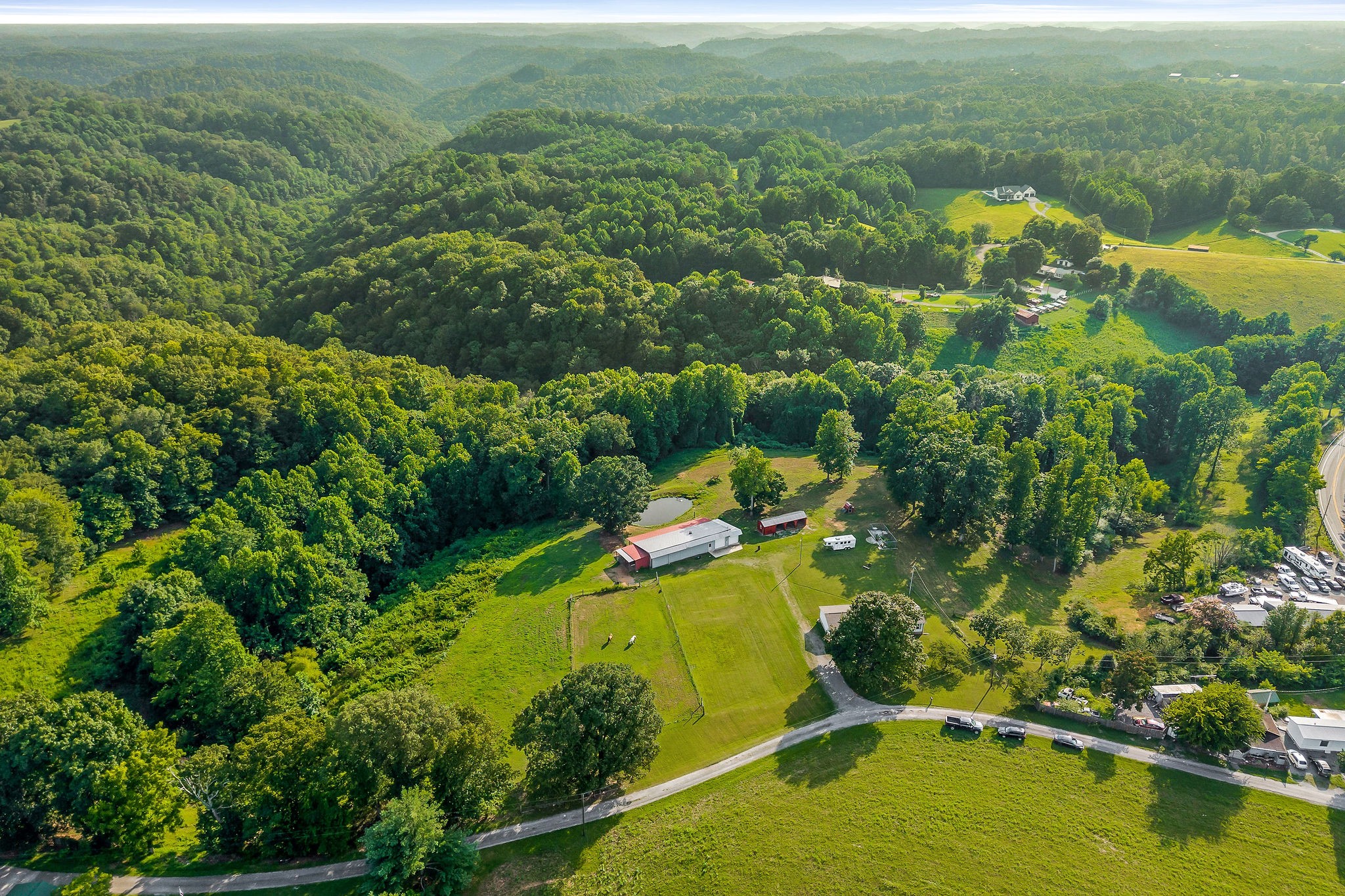227 B A R Road Baxter, TN 38544 - Photo 43 of 52 an aerial view of residential houses with outdoor space and swimming pool