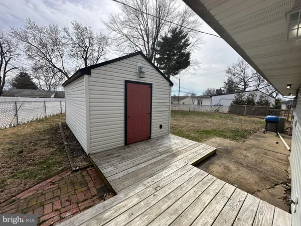 a view of a wooden deck