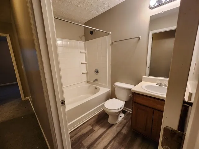 an empty room with door